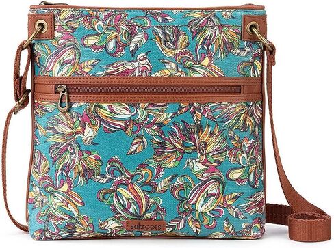 Sakroots Artist Circle Flat Crossbody, Teal Treehouse in Kuwait