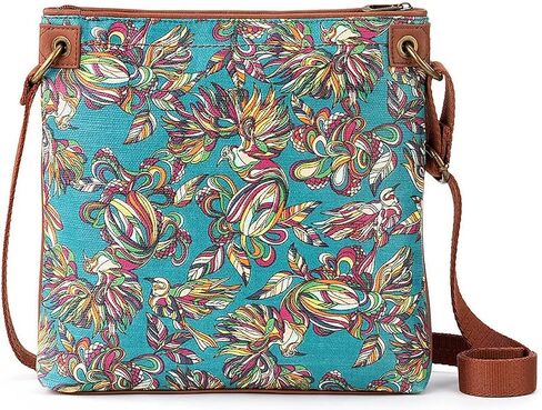 Sakroots Artist Circle Flat Crossbody, Teal Treehouse in Kuwait
