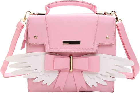 JHVYF Women's Cute Wings Bow Top Handle Cross Body Shoulder Bags Girls Kawaii Handbag Pink in Saudi Arabia