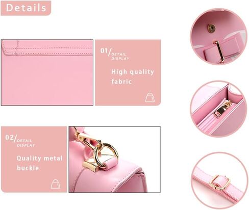 JHVYF Women's Cute Wings Bow Top Handle Cross Body Shoulder Bags Girls Kawaii Handbag Pink in Saudi Arabia