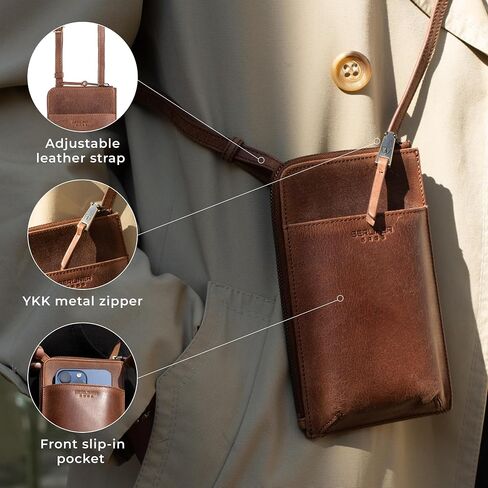 BERLINER BAGS Genuine Leather Cell Phone Purse Kim, Small Crossbody Bags for Women, Phone Wallet in Kuwait