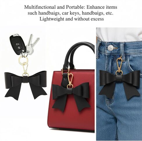 Leather Bag Charms for Handbags - Cute Bow Bag Charm, 3D Pink Coquette Purse Keychain, Coquette Key Chain Gift in Saudi Arabia