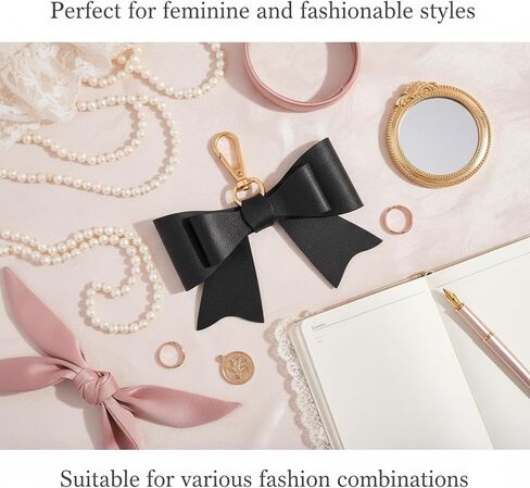 Leather Bag Charms for Handbags - Cute Bow Bag Charm, 3D Pink Coquette Purse Keychain, Coquette Key Chain Gift in Saudi Arabia