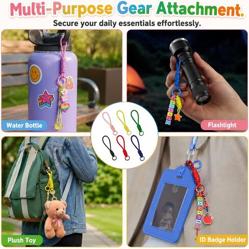 18 Pcs Paracord Keychain Set, Braided Lanyard Wristlet Keychains for Car Keys, Colorful Carabiner Clip Bag Charms Backpack Accessories in Saudi Arabia
