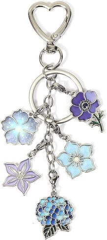 Flower Party Keychain for Women, Flower Bag Charms Enamel Keyring for Handbag Backpack (2) in Saudi Arabia