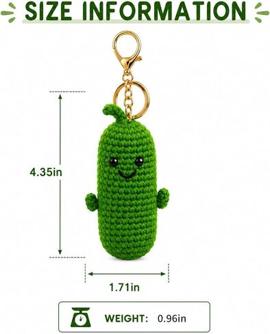 Crochet Pickle Keychain Cute Plush Pickle Bag Charm for Backpack Purse in Saudi Arabia