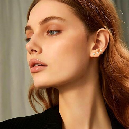 NEWITIN 3 Pairs Half Hoop Earrings for Women Gold Stay Close Hoop Earrings Backless Earring Cartilage Helix Open Huggie Hoops Lightweight Mutiple Piercing Jewelry for Women in Saudi Arabia