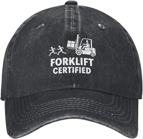 Forklift Certified Women and Men Black Visor Hats Adjustable Running Funny Baseball Cap in Saudi Arabia