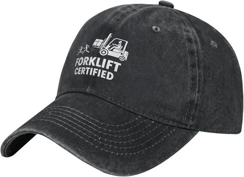 Forklift Certified Women and Men Black Visor Hats Adjustable Running Funny Baseball Cap in Saudi Arabia