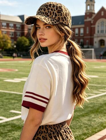 Baseball Cap for Women-Men-Adjustable Leopard Print Cotton Strapback Hats Unisex Trucker Dad Hat-Sun Hat in Kuwait