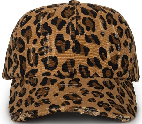 Baseball Cap for Women-Men-Adjustable Leopard Print Cotton Strapback Hats Unisex Trucker Dad Hat-Sun Hat in Kuwait