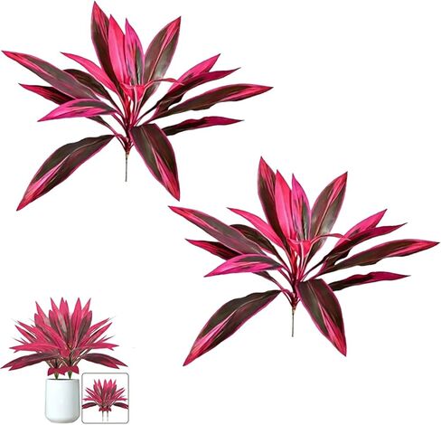 UV Resistant Artificial Tropical Plants, Fake Ti Leaf Cordyline, Faux Greenery for Outdoor Patio Garden Decor in Saudi Arabia