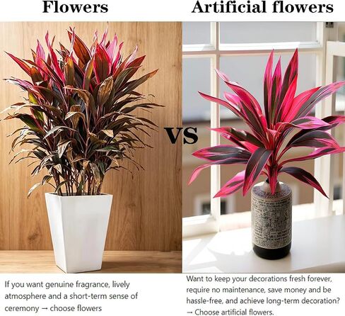 UV Resistant Artificial Tropical Plants, Fake Ti Leaf Cordyline, Faux Greenery for Outdoor Patio Garden Decor in Saudi Arabia