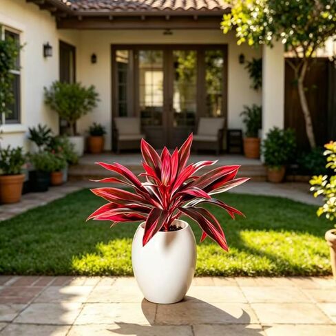 UV Resistant Artificial Tropical Plants, Fake Ti Leaf Cordyline, Faux Greenery for Outdoor Patio Garden Decor in Saudi Arabia