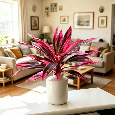 UV Resistant Artificial Tropical Plants, Fake Ti Leaf Cordyline, Faux Greenery for Outdoor Patio Garden Decor in Saudi Arabia