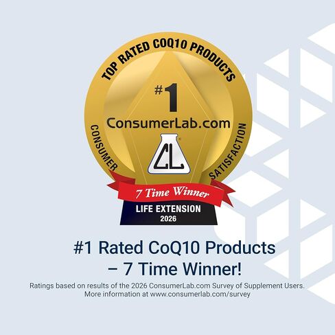 Life Extension AmpliQ CoQ10, Heart Health, Kidney and Liver Health, ubiquinone 100 mg, Advanced Formula, Gluten Free, Non-GMO, Vegetarian, 60 Capsules in Kuwait