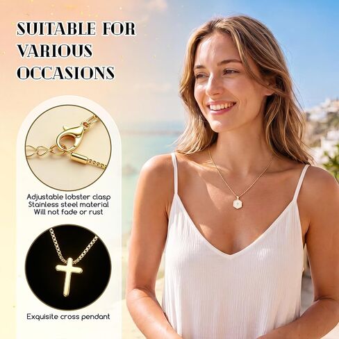 9 Pack Faith Cross Necklace Bulk Christian Gifts for Women Gold Plated Adjustable Chain with Bible Verse Cards Church Jewelry Set for Baptism Confirmation in Saudi Arabia