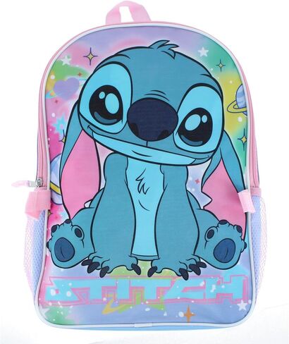 Fast Forward Kids Backpack & Lunch Bag Set –Stitch & Angel 16" Lightweight School Bookbag with Insulated Lunch Bag – Perfect for Preschool & Elementary Girls in Kuwait