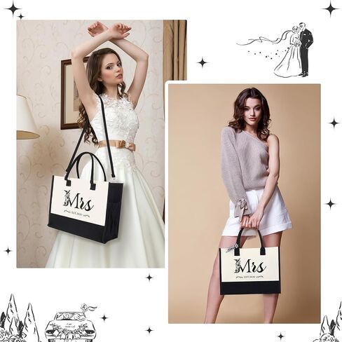 HOMIEE 3PCS Canvas Tote Bag, Bride Gifts for Bridal Shower Wedding Bachelorette Party Engagement Honeymoon in Saudi Arabia