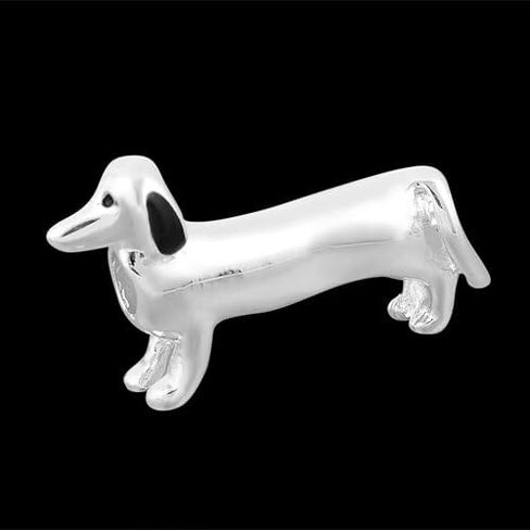 Sexy Sparkles European Dachshund Weenie Dog Charm Spacer Bead For Snake Chain Charm Bracelet in Kuwait