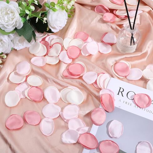 200 Pcs Fake Flower Petals Silk Rose Petals Artificial Flower Petal for Wedding Bridal Shower Romantic Night Aisle Reception Table Centerpieces Decor Pink in Kuwait