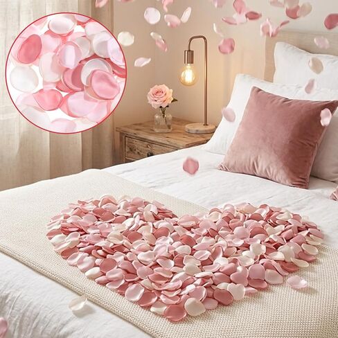 200 Pcs Fake Flower Petals Silk Rose Petals Artificial Flower Petal for Wedding Bridal Shower Romantic Night Aisle Reception Table Centerpieces Decor Pink in Kuwait