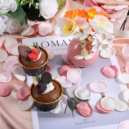 200 Pcs Fake Flower Petals Silk Rose Petals Artificial Flower Petal for Wedding Bridal Shower Romantic Night Aisle Reception Table Centerpieces Decor Pink in Kuwait