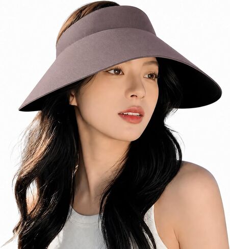 3.8 Oz Ultra Lightweight Wide Brim Women Sun Visor Hat UPF 50+ Roll Up Beach Cap 5.5" Brim Adjustable Shade for Hiking Golf in Saudi Arabia
