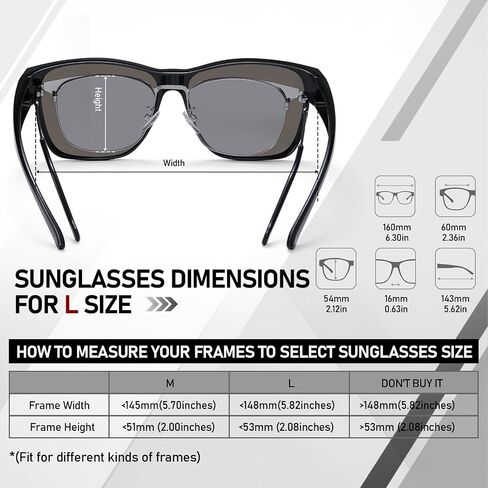 HAOLOTA Fit Over Sunglasses-Polarized for Men, Oversized Sun Glasses Square Shades UV400 Protection for Driving in Saudi Arabia