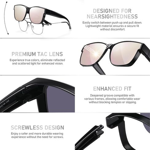 HAOLOTA Fit Over Sunglasses-Polarized for Men, Oversized Sun Glasses Square Shades UV400 Protection for Driving in Saudi Arabia