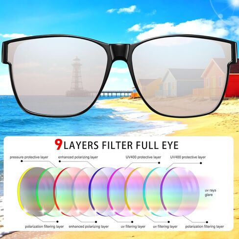 HAOLOTA Fit Over Sunglasses-Polarized for Men, Oversized Sun Glasses Square Shades UV400 Protection for Driving in Saudi Arabia
