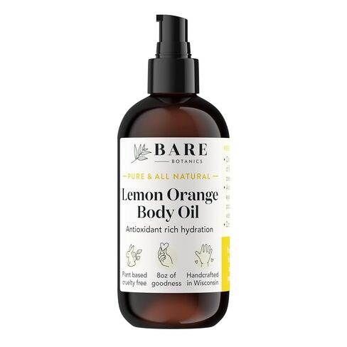BARE BOTANICS 8 oz Moisturizing Unscented Body Oil - 100% Pure & Natural for Skin & Nails - Perfect for Moisturization - Vegan, Cruelty Free & Naturally Scented Hair Oil in Kuwait
