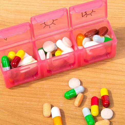 Weekly Pill Organizer 3 Times a Day, 7 Day Medicine Planner with 21 Compartments, Large Vitamin and Medication Organizer Box for Pills and Supplements（Pattern Design） in Kuwait