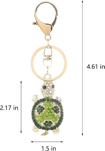 2Pcs Turtle Keychain Crystal Bag Charm for Girls and Women Bling Rhinestone Keychains with Pendant and Dangling Chain, Purse Charms for Handbags Beach Key Ring for Purses and Keys in Saudi Arabia