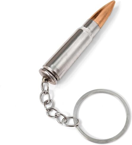 Bullet Keychain Real Fired Shell Casing Keyring Gift for Men Veterans Military Memorial Collectible Home Decor Accessories in Saudi Arabia