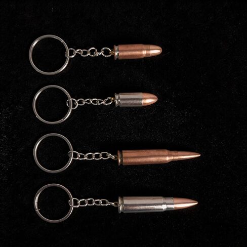 Bullet Keychain Real Fired Shell Casing Keyring Gift for Men Veterans Military Memorial Collectible Home Decor Accessories in Saudi Arabia