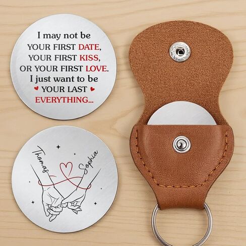 Personalized Couple Pocket Hug 2026, Custom I May Not Be Your First Date Your First Kiss Pocket Hugs, Wedding Engagement Gifts For Husband Wife, Valentines Anniversary Couples Gifts For Women Men in Kuwait