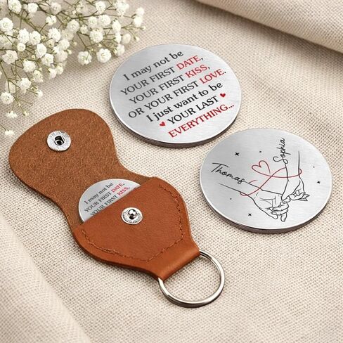 Personalized Couple Pocket Hug 2026, Custom I May Not Be Your First Date Your First Kiss Pocket Hugs, Wedding Engagement Gifts For Husband Wife, Valentines Anniversary Couples Gifts For Women Men in Kuwait