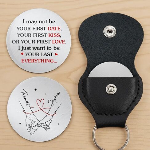 Personalized Couple Pocket Hug 2026, Custom I May Not Be Your First Date Your First Kiss Pocket Hugs, Wedding Engagement Gifts For Husband Wife, Valentines Anniversary Couples Gifts For Women Men in Kuwait