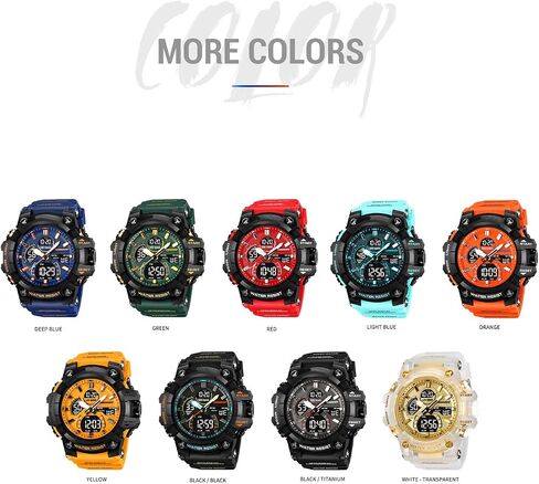 findtime Men's Military Tactical Watches for Men Big Face Large Dual Analog Digital Display Sports Outdoor Durable Rugged White Wristwatch with LED Backlight Waterproof in Kuwait