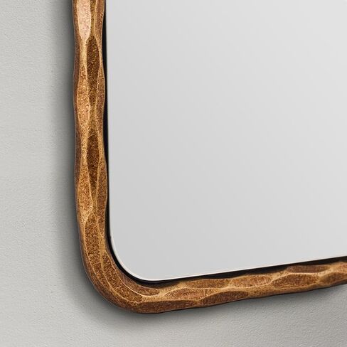 ANDY STAR Hand-Forged Gold Arched Bathroom Mirror for Wall, 24x36 Inch Vintage Solid Steel Metal Frame Bathroom Vanity Mirror, Antique Arch Wall Mirror, Hangs Vertically in Saudi Arabia