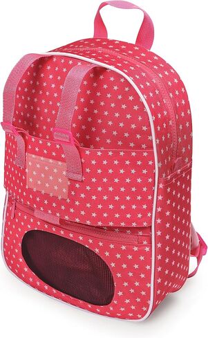 Badger Basket Doll Travel Backpack - Star Design Toy Carrier Bag Includes Plush Pet Pocket Adjustable Straps Storage Pockets Pretend Play Accessories - Fits 14.5 to 18 Inch Dolls - Pink in Kuwait
