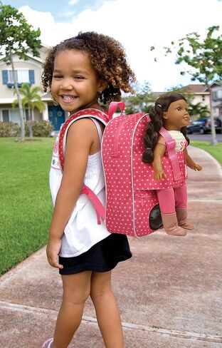 Badger Basket Doll Travel Backpack - Star Design Toy Carrier Bag Includes Plush Pet Pocket Adjustable Straps Storage Pockets Pretend Play Accessories - Fits 14.5 to 18 Inch Dolls - Pink in Kuwait