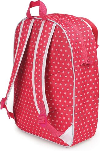 Badger Basket Doll Travel Backpack - Star Design Toy Carrier Bag Includes Plush Pet Pocket Adjustable Straps Storage Pockets Pretend Play Accessories - Fits 14.5 to 18 Inch Dolls - Pink in Kuwait