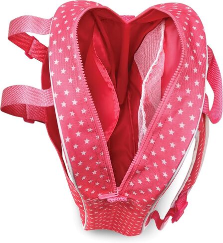 Badger Basket Doll Travel Backpack - Star Design Toy Carrier Bag Includes Plush Pet Pocket Adjustable Straps Storage Pockets Pretend Play Accessories - Fits 14.5 to 18 Inch Dolls - Pink in Kuwait