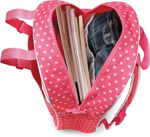 Badger Basket Doll Travel Backpack - Star Design Toy Carrier Bag Includes Plush Pet Pocket Adjustable Straps Storage Pockets Pretend Play Accessories - Fits 14.5 to 18 Inch Dolls - Pink in Kuwait