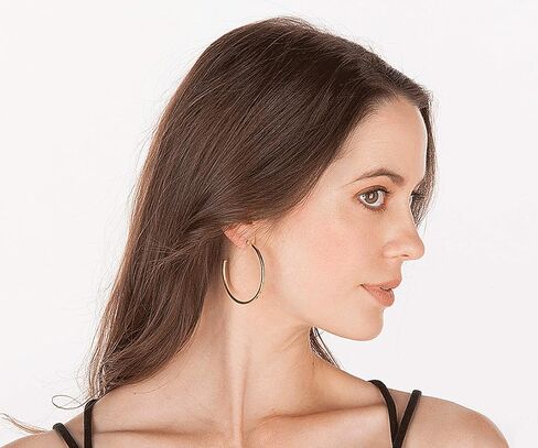 Sheila Fajl Perfect Hoop Earrings in Polished Gold Plated in Saudi Arabia