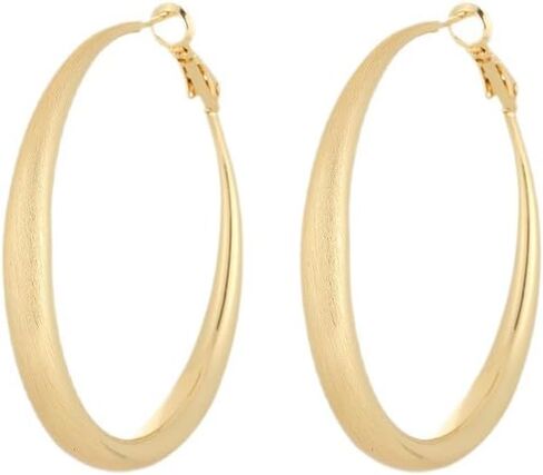 Women's Alloy Circle Hoop Earrings, Wire Drawing Process, Silver Tone in Kuwait
