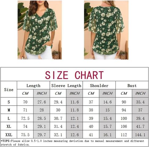 Women's 3/4 Sleeve Blouses and Tops Business Dressy Casual Shirts Double Layers Mesh Tunics Tops S-XXL in Kuwait