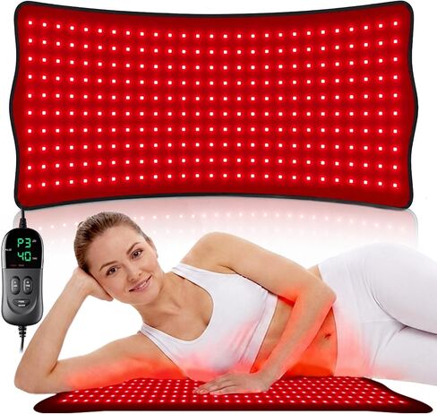33'' x 14'' Red Light Therapy Mat for Body, Large Near Infrared Light Therapy Pad with 320 LEDs for Pain Relief, 660nm & 850nm Home Red Light Therapy Blanket for Back Belly Knee Joints Muscle in Saudi Arabia